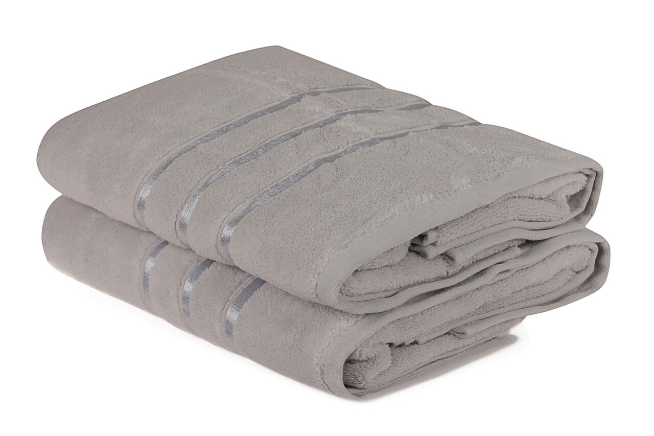 Set prosoape de baie, L'essentiel Maison, Dolce, Albastru deschis / Gri deschis - imagine 6
